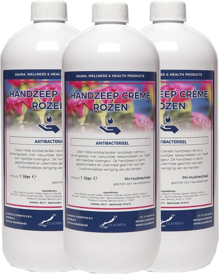 Handzeep Crème Rozen 1 liter - set van 3 stuks