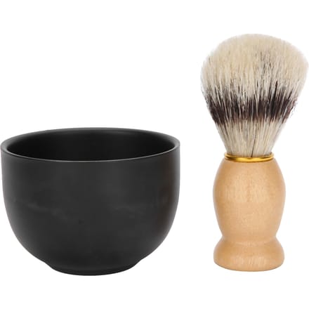 2 stuks Set Scheerzeepkom Scheerkwast Baardkwast Heren Gezichtsverzorgingstoolkit beige