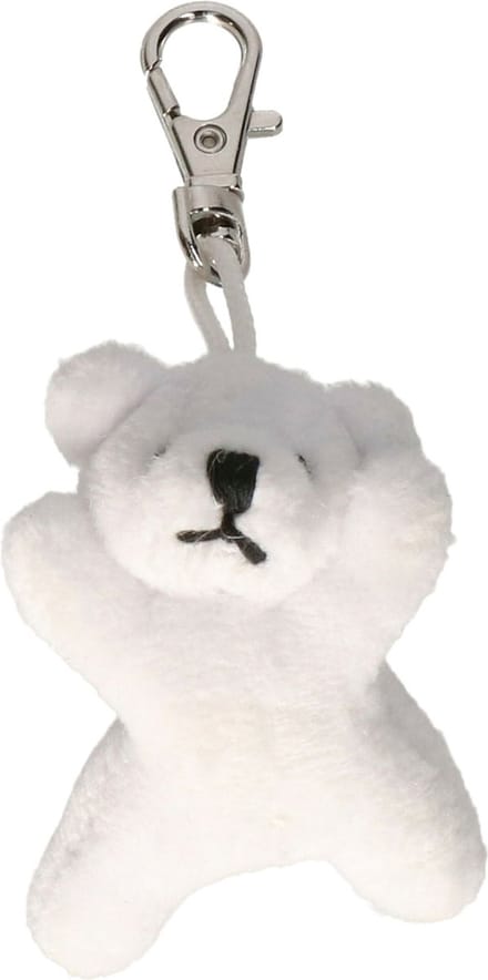 Pluche IJsbeer knuffel sleutelhanger 6 cm - Speelgoed dieren sleutelhangers