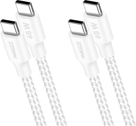 Usb C kabel - 65w Snellaadkabel - Nylon gevlochten - 1 meter