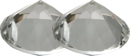 Ostaria Diamanten - 2x - D8 cm - transparant glas - namaak edelstenen