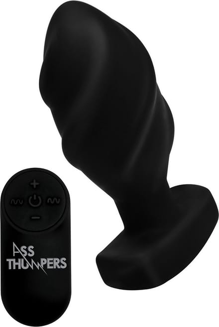 XR Brands - The Large Realistic - Silicone Vibrator with Handle - Black