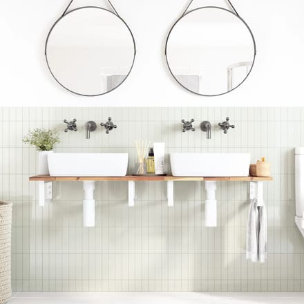 vidaXL - Badkamer - wandschap - staal - en - massief - acaciahout