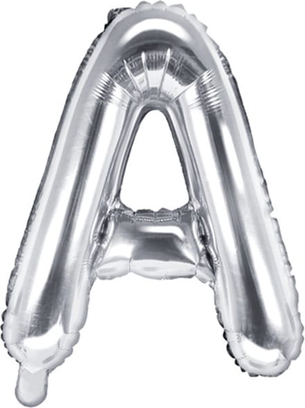 Partydeco - Folieballon Zilver Letter A (35 cm)