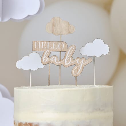 Ginger Ray - Taart topper Hello Baby en wolken