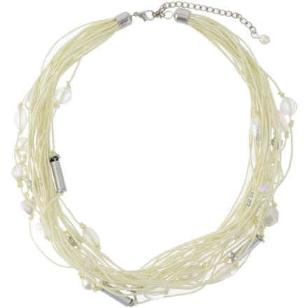 Behave - Crème Kleurige Ketting Met Diverse Kralen - Mode Statement Ketting - Nikkelvrij