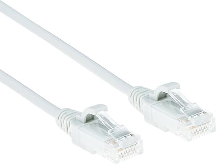 ACT Witte 1 meter LSZH U/UTP CAT6 datacenter slimline patchkabel snagless met RJ45 connectoren DC8901