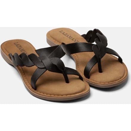 Lazamani - Avi Dames Teenslippers Leer Black - Maat 41
