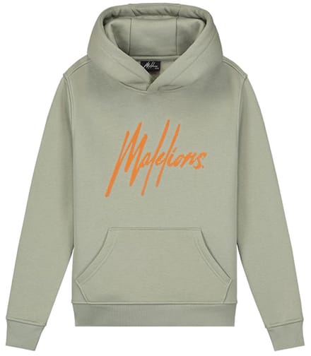 Malelions - Hoodie - Seagrass/orange - Maat 128