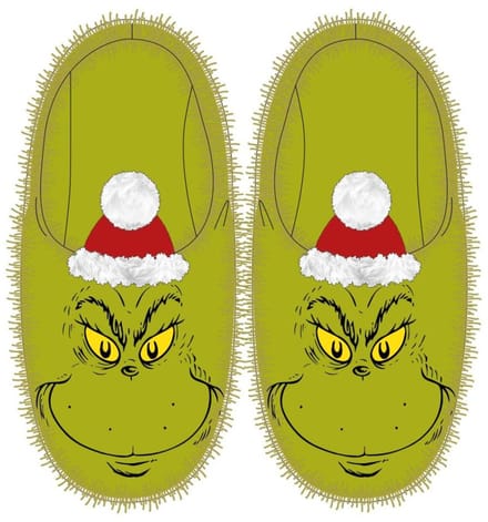 De Grinch Santa Hat volwassen winterslippers 44/45