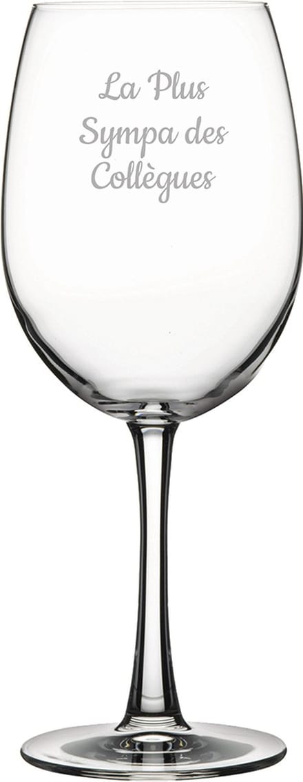 Rode wijnglas gegraveerd - 58cl - La Plus Sympa des Collègues