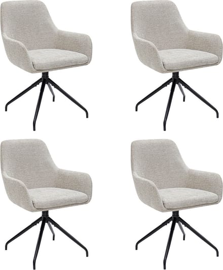 Set van 4 Kick draaistoel Miko - champagne