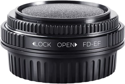 K&F Concept FD-EOS EF high precision adapter met correctieglas - Canon FD/FL lens op Canon EOS EF camera