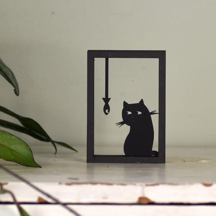 Houten lijstje – Floating Frames – Fishing cat