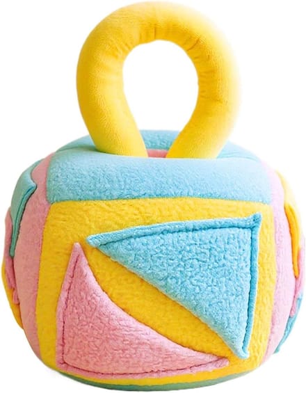Hond Snuif Speelgoed - Voedselbal Interactief - Hersenen Stimuleren - Instelbare Moeilijkheid - 19.6L x 16.5B cm - Geel