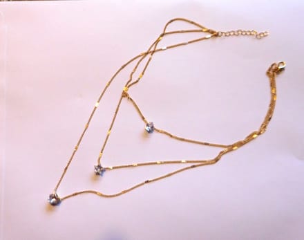 Ketting 3 delige met hartje en ster goudkleur