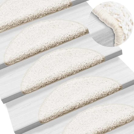 vidaXL - Trapmatten - 15 - st - 56x17x3 - cm - Wit - Halfrond