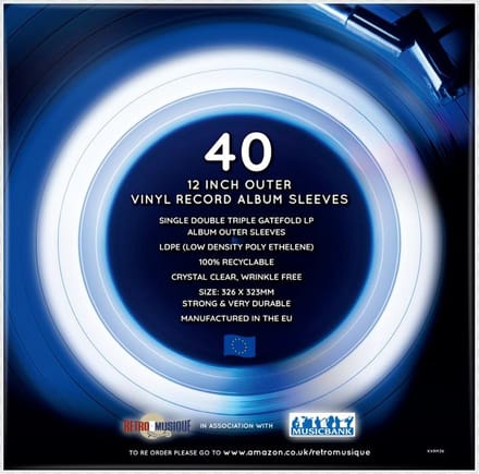 Plastic beschermhoezen 40stuks voor 12"vinyl LPs