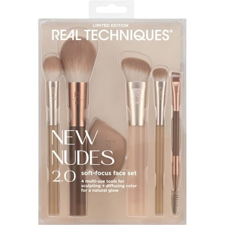 Real Techniques Brush Sets New Nudes 2.0 Soft-Focus Face Set Kwastensets Dames