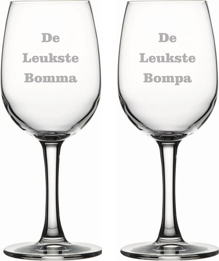 Witte wijnglas gegraveerd - 36cl - De Leukste Bomma-De Leukste Bompa