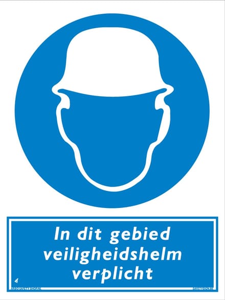 Veiligheidshelm verplicht bord - Forex - 30 x 40 cm