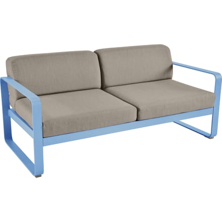 Fermob BELLEVIE 2-zitsbank - E1 Maya blauw - B8 taupegrijs