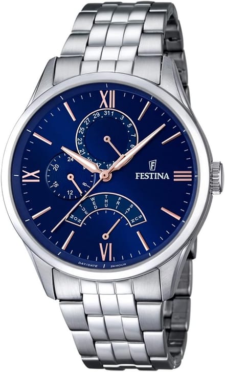 Blauw Herenhorloge Analoog Quartz RVS Armband