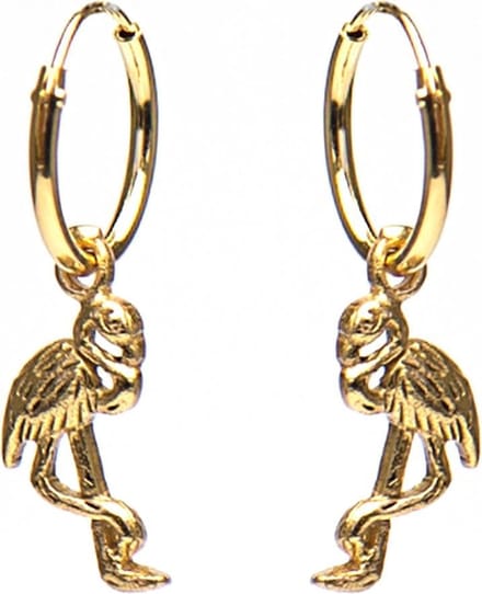 Karma Hoops Flamingo Goldplated Oorstekers  - Goud