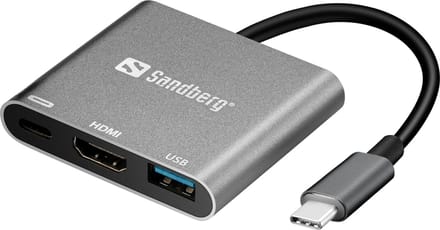 Sandberg - 136-00 - USB-C Mini Dock HDMI+USB - Full HD 4K video streaming - 60HZ