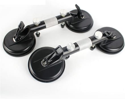Steen Naad Setter - Tegel Spanner Nivelleerder - Naden Stellen - Dubbele Zuignap - 2 stuks - Zwart