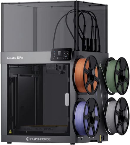 Flashforge Creator 5 Pro - 4-Toolhead Multi-Color 3D Printer - 600mm/s - Verwarmde Kamer 3D printer
