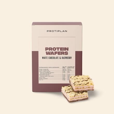 Protiplan - Wafel Witte Chocolade Framboos - 10 x 20,55 g - Koolhydraatarm - Snack