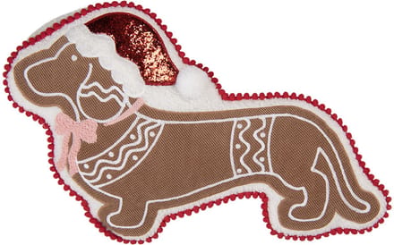 Clayre & Eef Sierkussen Hond 25x45x4 cm Bruin Polyester