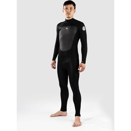 Rip Curl Heren Omega 3/2mm Rug Ritssluiting Wetsuit - Blac