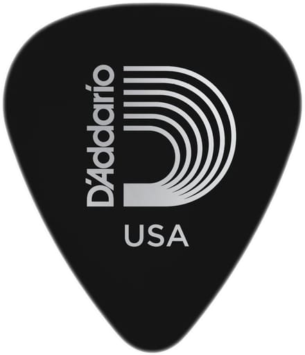 D'Addario 1CBK6-10 black celluloid plectra 10 pack heavy