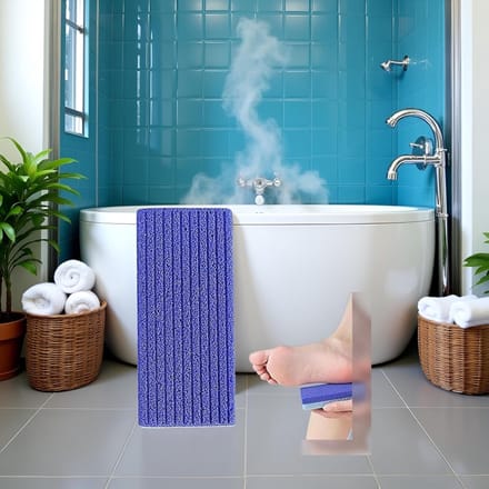 Puimsteen Voet Scrub - Eelt Verwijderaar - Voetverzorging Thuis - Tweezijdige Spons - Compact Formaat - Blauw