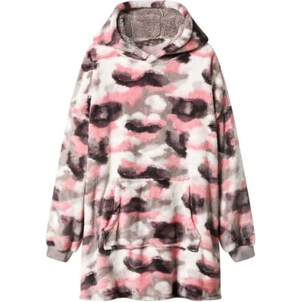 Lidl Oversized hoodie (Wit/donkerroze/grijs, S/M)