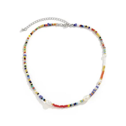 Nivard Ketting - Dames - Staal - Nep zilver - Met Hanger - Kleurijk