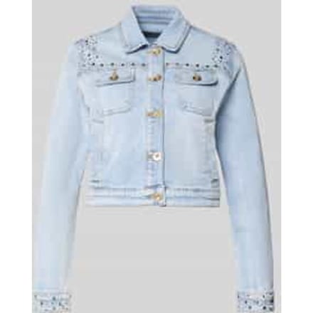 Kort jeansjack met siersteentjes