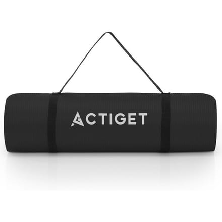 Actiget® Yogamat - Extra Dik - Inclusief Draagriem - 183 x 61 x 1,5 CM - Zwart