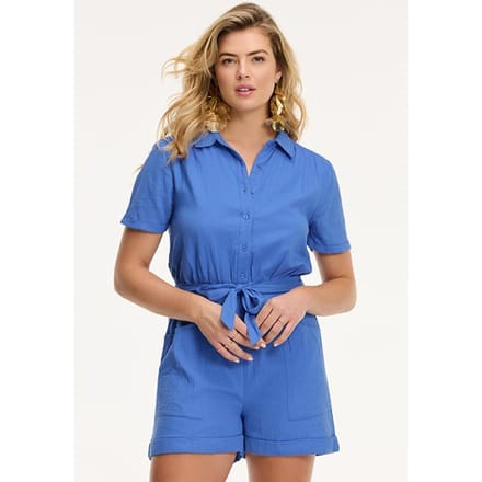 Shiwi Freya Mousseline Waffle Jumpsuit Beach Blue Größe: M | Playsuits Outlet | Damen | Blau