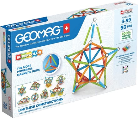Geomag Super Color Recycled - Magnetisch Constructiespeelgoed met Panelen - 93-delig - Vanaf 3 jaar