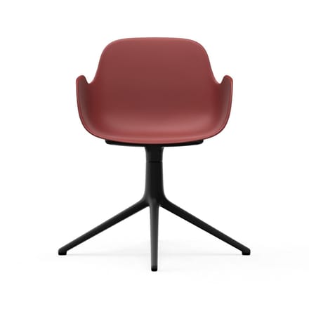 Normann Copenhagen - Form Draaifauteuil - rood - aluminium zwart