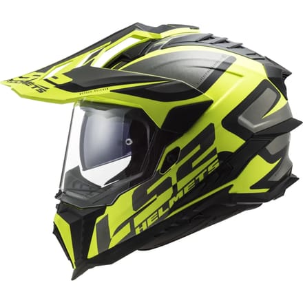 LS2 MX701 Explorer Alter Matt Zwart Fluo Geel ECE 22.06 Adventure Helm - Helm
