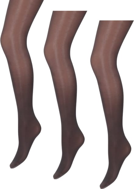Marianne - Glanzende Dames Panty - 35 Denier - 3-pack - Maat S/M - Donker Grijs