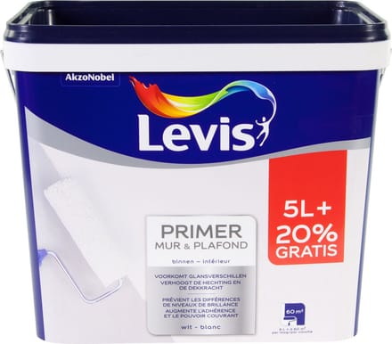 Levis - Primer Mur & Plafond - Wit - 6 L