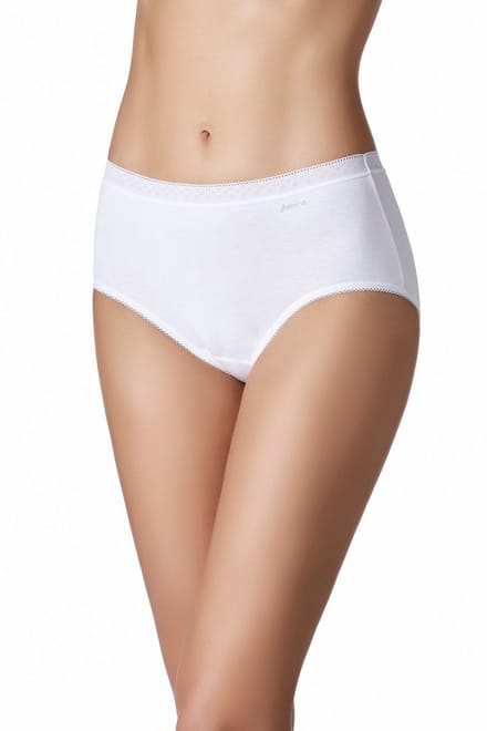 Janira Slip Midi Esencial - 93% katoen – Duopack - Wit - 2XL