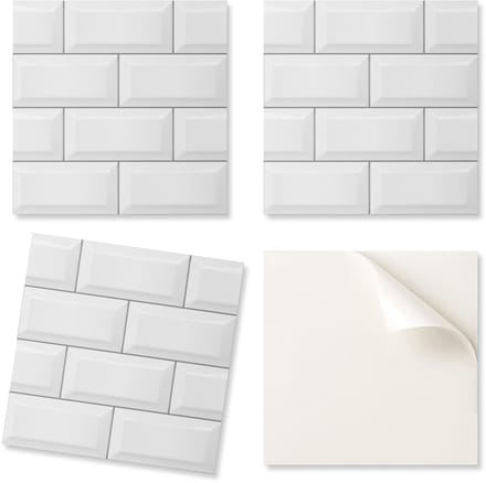 Set vinyltegels met baksteenprint, 20x20x20 cm