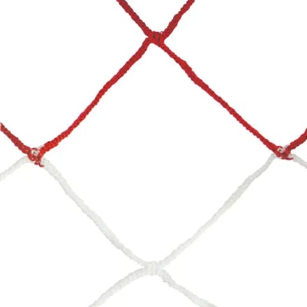 Paar tweekleurige handbalnetten in enkeldraads pp vlechtwerk Emdé 4 mm