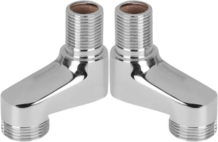 Muurbevestigde douchekraan G1/2 naar G3/4, S-aansluiting, 2 stuks, messing chroom, 15 cm uitloop, duurzame kwaliteit en modern design